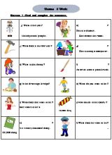 Bài tập Tiếng Anh Lớp 4 - Theme 8 Work